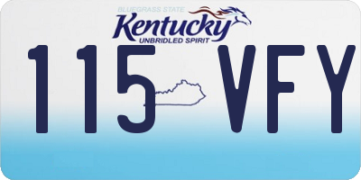 KY license plate 115VFY
