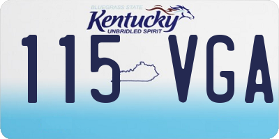 KY license plate 115VGA