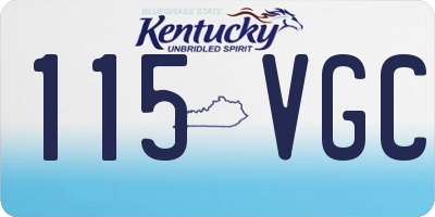 KY license plate 115VGC