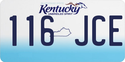 KY license plate 116JCE