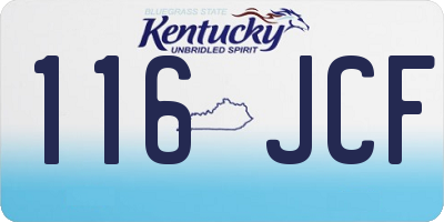 KY license plate 116JCF