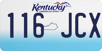 KY license plate 116JCX