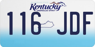 KY license plate 116JDF