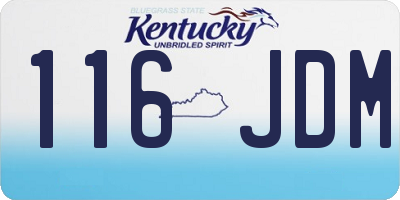 KY license plate 116JDM