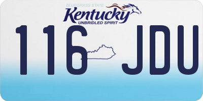 KY license plate 116JDU