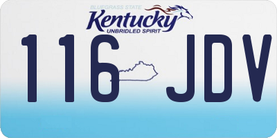 KY license plate 116JDV