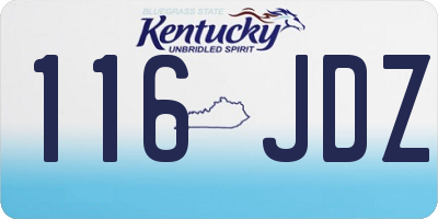 KY license plate 116JDZ