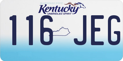 KY license plate 116JEG