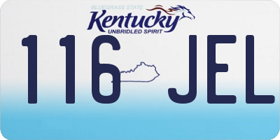 KY license plate 116JEL