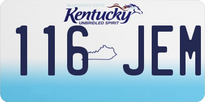 KY license plate 116JEM