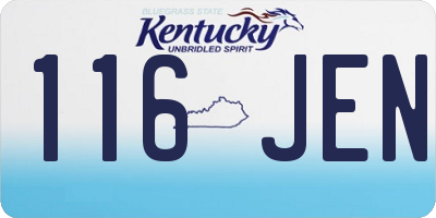 KY license plate 116JEN
