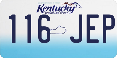KY license plate 116JEP