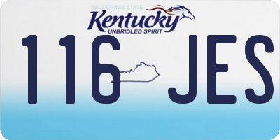 KY license plate 116JES