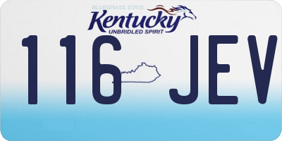 KY license plate 116JEV
