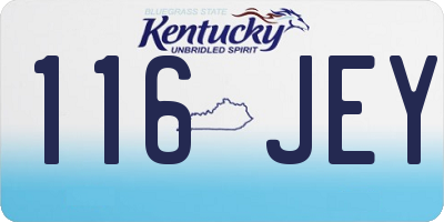 KY license plate 116JEY