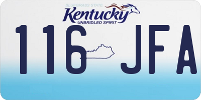 KY license plate 116JFA