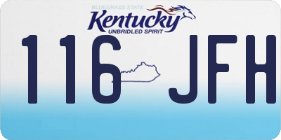 KY license plate 116JFH