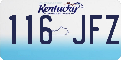 KY license plate 116JFZ