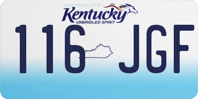 KY license plate 116JGF
