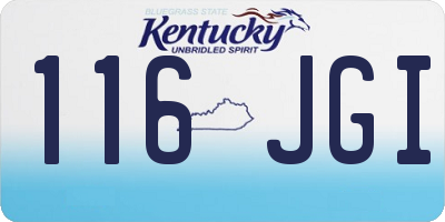 KY license plate 116JGI