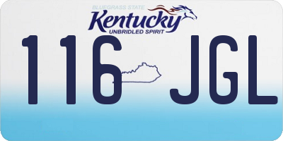 KY license plate 116JGL