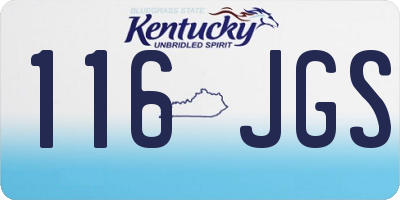KY license plate 116JGS