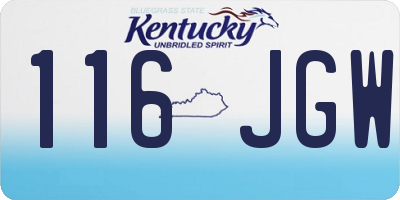 KY license plate 116JGW