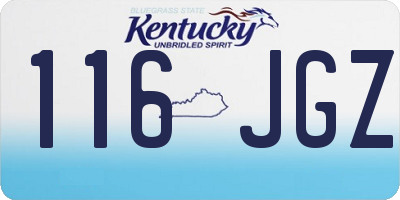 KY license plate 116JGZ