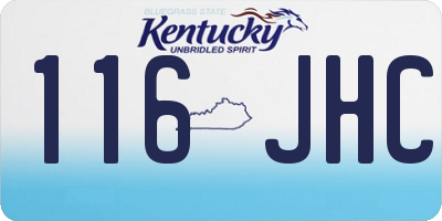 KY license plate 116JHC