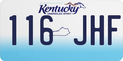 KY license plate 116JHF