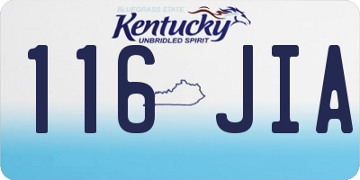 KY license plate 116JIA
