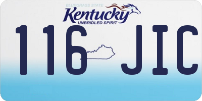 KY license plate 116JIC