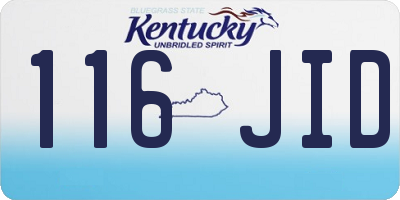 KY license plate 116JID