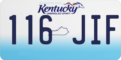 KY license plate 116JIF
