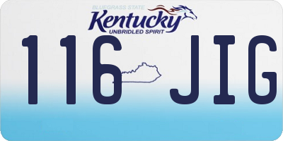 KY license plate 116JIG