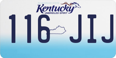 KY license plate 116JIJ