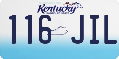 KY license plate 116JIL