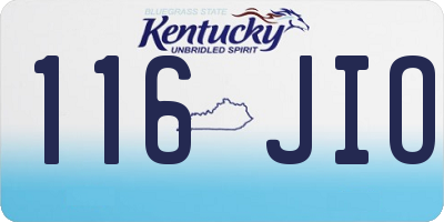 KY license plate 116JIO