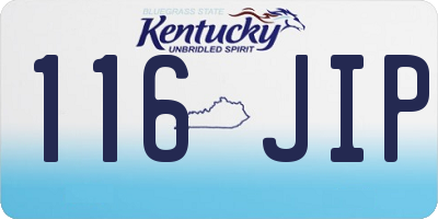 KY license plate 116JIP