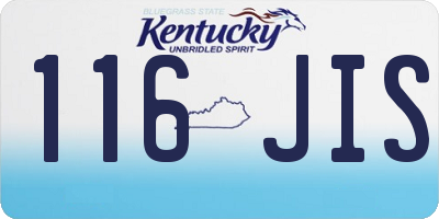 KY license plate 116JIS
