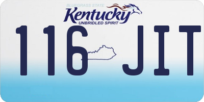 KY license plate 116JIT