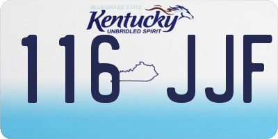 KY license plate 116JJF