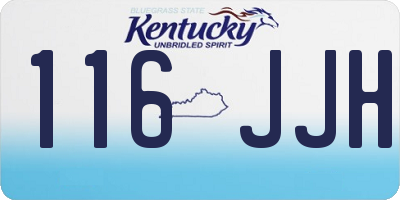 KY license plate 116JJH