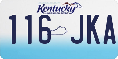 KY license plate 116JKA