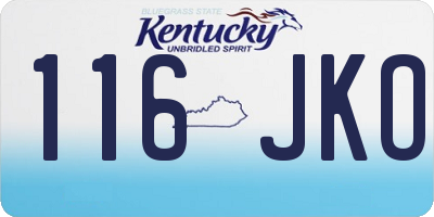 KY license plate 116JKO