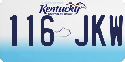 KY license plate 116JKW
