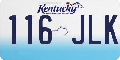 KY license plate 116JLK