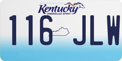 KY license plate 116JLW