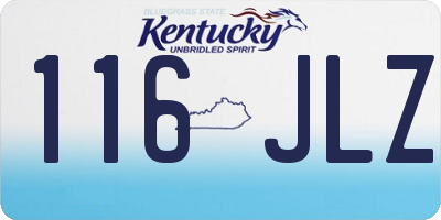 KY license plate 116JLZ