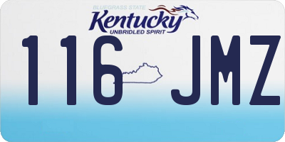 KY license plate 116JMZ